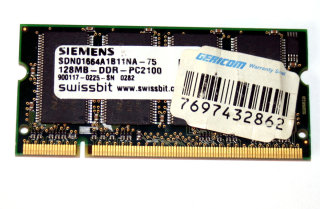 128 MB DDR RAM PC-2100S Laptop-Memory Siemens SDN01664A1B11NA-75