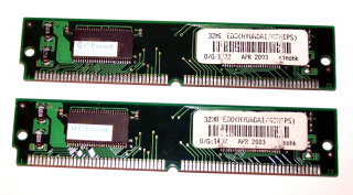 64 MB EDO-RAM (2 x 32 MB) 60 ns doppelseitig mit je 2 Chips 4k-Refresh