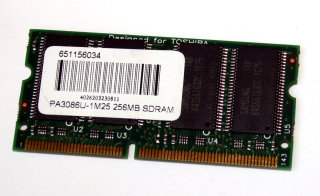 256 MB SD-RAM 144-pin SO-DIMM  PC-133 Laptop-Memory Toshiba PA3086U-1M25