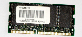 128 MB SO-DIMM 144-pin SD-RAM  PC-133  Laptop-Memory  Toshiba PA3085U-M