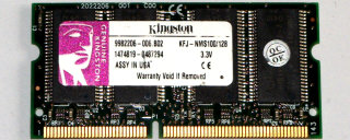 128 MB SO-DIMM PC-100  Kingston KFJ-NMS100/128