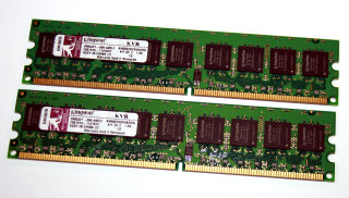 2 GB DDR2-RAM-Kit (2x 1GB) 240-pin PC2-5300E ECC-Memory  Kingston KVR667D2E5K2/2G   9905321