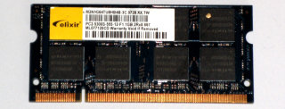 1 GB DDR2 RAM 200-pin SO-DIMM 2Rx8 PC2-5300S  Elixir M2N1G64TU8HB4B-3C