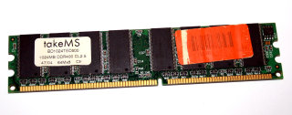1 GB DDR-RAM 184-pin PC-3200U non-ECC CL2.5  takeMS BD1024TEC600