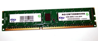 4 GB DDR3 RAM 240-pin PC3-10600E 1333 MHz ECC-Memory  ATP AQ12M72E8BKH9S