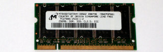 256 MB DDR ECC-RAM 200-pin SO-DIMM PC-2100S Micron MT9VDDT3272HY-335G2