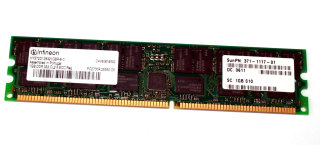 1 GB DDR-RAM 184-pin PC-2700R Registered-ECC  CL2.5  Infineon HYS72D128320GBR-6-C