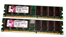512 MB (2x256MB) DDR-RAM  PC-3200U non-ECC Kingston...
