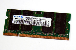 1 GB DDR2 RAM 2Rx8 PC2-4200S  200-pin Laptop-Memory  Samsung M470T2953BY0-CD5