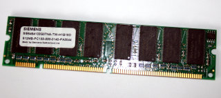 512 MB SD-RAM 168-pin PC-133U non-ECC  Siemens SIE6464133G07NA-TW-H1B16D