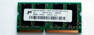 256 MB SO-DIMM PC-133 CL2  Micron MT8LSDT3264HG-13EC2