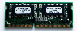 64 MB SO-DIMM PC-66 CL2 Kingston KTV-VP700/64