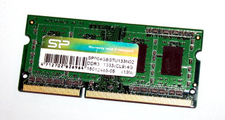 4 GB DDR3-RAM 204-pin SO-DIMM PC3-10600S DDR3-1333 Notebook-Memory